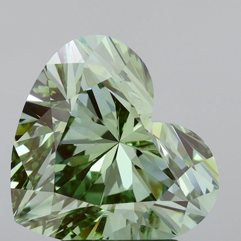 Loose Lab Diamond IGI Heart 3.04ct Fancy Vivid Green VS1: Loose Lab Diamond IGI Heart 3.04ct Fancy Vivid Green VS1 Loose lab-grown diamond, IGI certified, 3.04ct heart cut, fancy vivid green color, VS1 clarity, measurements 8.87L x 9.94W x 5.98H. Item Specif