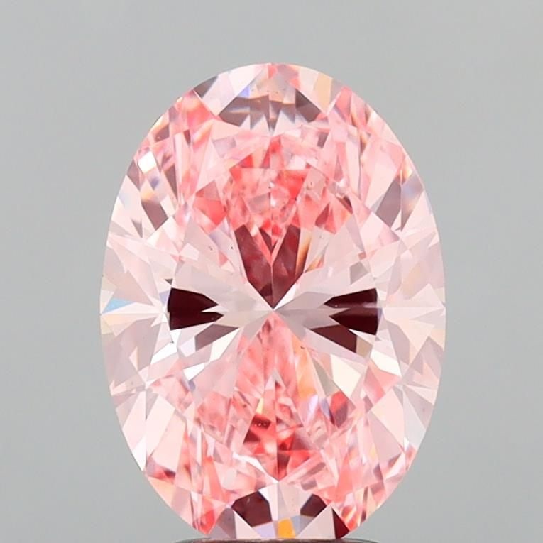 Loose Lab Diamond IGI Oval 3.51ct Fancy Vivid Pink VS2: Loose Lab Diamond IGI Oval 3.51ct Fancy Vivid Pink VS2 Loose Lab Diamond IGI Oval 3.51ct Fancy Vivid Pink VS2 featuring excellent polish and symmetry, its dimensions are 11.91L x 8.38W x 5.51H. Certif