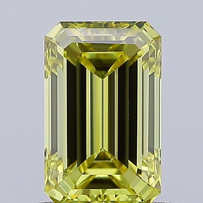 Loose Lab Diamond Emerald 1.01ct Fancy Intense Yellow VVS2: Loose Lab Diamond Emerald 1.01ct Fancy Intense Yellow VVS2 Loose Lab Diamond Emerald, weighing 1.01ct, with a Fancy Intense Yellow color and VVS2 clarity, featuring excellent polish and symmetry. No c
