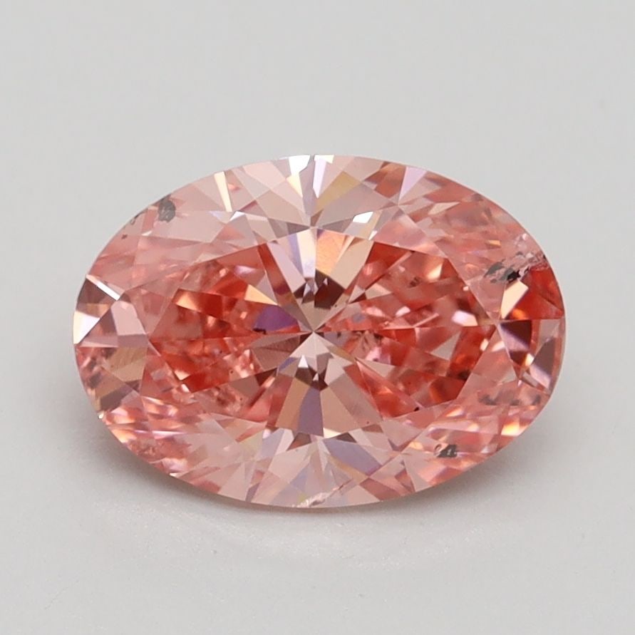 Loose Lab Diamond IGI Oval 1.7ct Fancy Intense Pink SI2: Loose Lab Diamond IGI Oval 1.7ct Fancy Intense Pink SI2 Loose Lab Diamond IGI Oval 1.7ct Fancy Intense Pink SI2, a lab-grown diamond with excellent polish and symmetry, measuring 9.22L x 6.59W x 4.23H