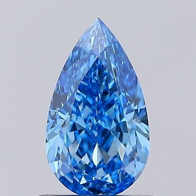 Loose Lab Diamond IGI Pear 1.04ct Fancy Vivid Blue VS2: Loose Lab Diamond IGI Pear 1.04ct Fancy Vivid Blue VS2 Loose Pear 1.04ct Fancy Vivid Blue VS2 lab-grown diamond, certified by IGI, featuring excellent polish and symmetry, measuring 8.48L x 4.89W x 3.