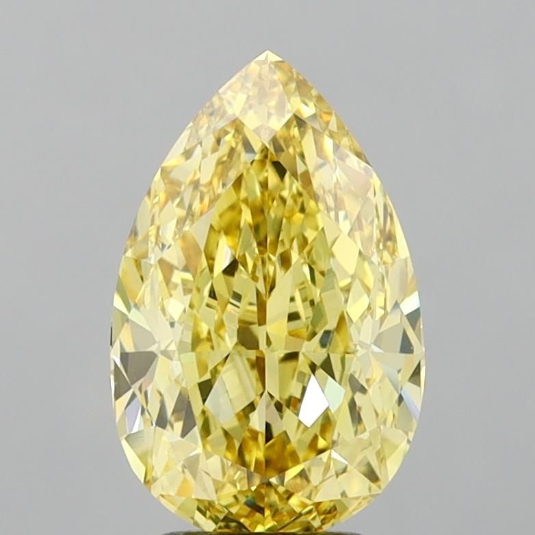 Loose Lab Diamond IGI Pear 4.61ct Fancy Intense Yellow VS1: Loose Lab Diamond IGI Pear 4.61ct Fancy Intense Yellow VS1 Loose Lab Diamond, IGI certified, 4.61ct, pear shape, Fancy Intense Yellow color, VS1 clarity, EX Polish, EX Symmetry, measuring 13.02L x 8.3
