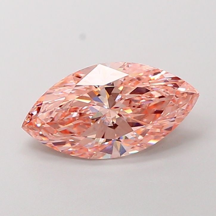 Loose Lab Diamond IGI Marquise 3.0ct Fancy Intense Pink VS1: Loose Lab Diamond IGI Marquise 3.0ct Fancy Intense Pink VS1 Loose lab-grown diamond, IGI certified, weighing 3.0ct, with Fancy Intense Pink color and VS1 clarity. Its dimensions are 14.44L x 7.59W x 4