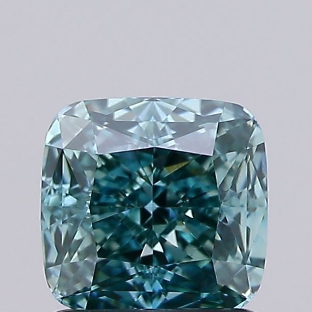 IGI 1.09ct Cushion Modified Fancy Vivid Green VVS2 - Loose Lab Diamond: IGI 1.09ct Cushion Modified Fancy Vivid Green VVS2 - Loose Lab Diamond Loose lab-grown diamond weighing 1.09ct, with a Fancy Vivid Green color and VVS2 clarity, certified by IGI, featuring very good p