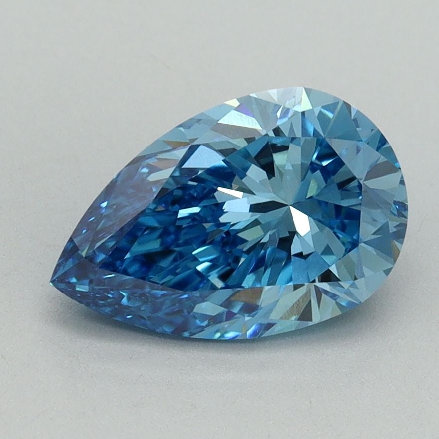 Loose Lab Diamond IGI Pear 1.64ct Fancy Vivid Blue VVS2: Loose Lab Diamond IGI Pear 1.64ct Fancy Vivid Blue VVS2 1.64ct Pear Fancy Vivid Blue lab diamond with VVS2 clarity, excellent polish and symmetry, certified by IGI with dimensions of 10.0L x 6.44W x 4