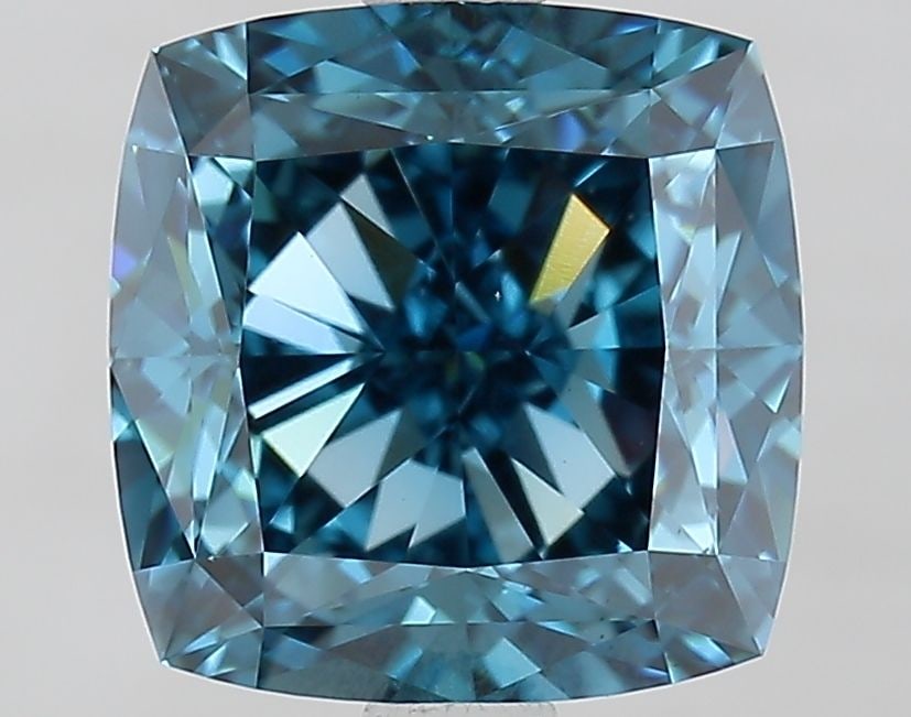 Loose Lab Diamond IGI Cushion Modified 3.2ct Fancy Vivid Blue VS1: Loose Lab Diamond IGI Cushion Modified 3.2ct Fancy Vivid Blue VS1 Loose lab diamond in a cushion modified shape, weighing 3.2ct with Fancy Vivid Blue color and VS1 clarity, certified by IGI. Item Spec