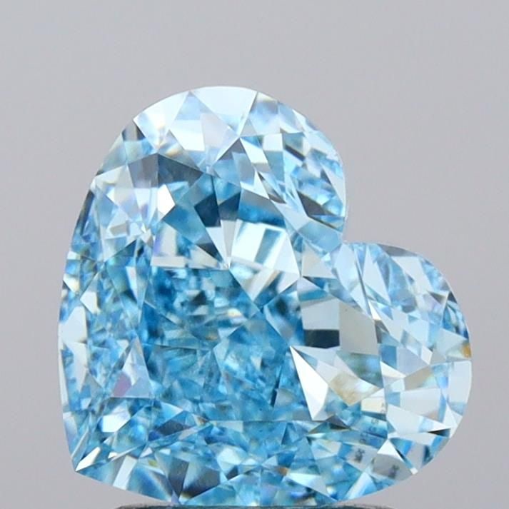 Loose Lab Diamond 2.71ct Heart Fancy Vivid Blue VS1: Loose Lab Diamond 2.71ct Heart Fancy Vivid Blue VS1 Loose lab-grown diamond weighing 2.71ct in Fancy Vivid Blue color, VS1 clarity, certified by IGI, with excellent polish and symmetry. Item Specifics