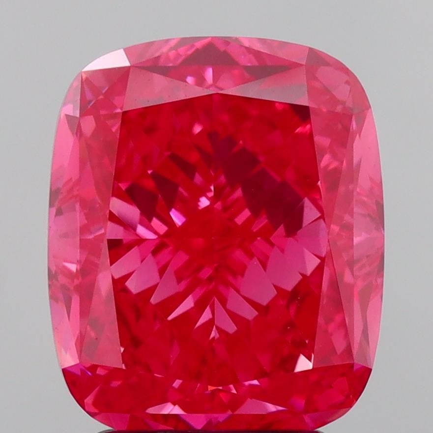Loose Lab Diamond IGI Cushion Modified 3.35ct Fancy Vivid Pink VS1: Loose Lab Diamond IGI Cushion Modified 3.35ct Fancy Vivid Pink VS1 Loose Lab Diamond weighing 3.35ct, Cushion Modified shape, Fancy Vivid Pink color, VS1 clarity, with EX polish and symmetry, certifie