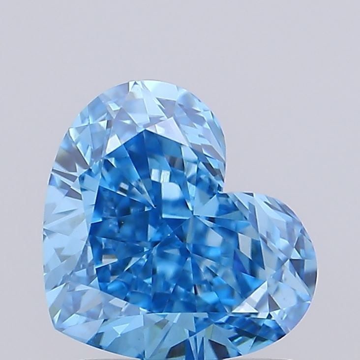 Loose Lab Diamond 1.53ct Heart Fancy Vivid Blue VS1: Loose Lab Diamond 1.53ct Heart Fancy Vivid Blue VS1 This 1.53ct Heart-shaped lab-grown diamond showcases a Fancy Vivid Blue color, VS1 clarity, with excellent polish and symmetry, and does not have ce