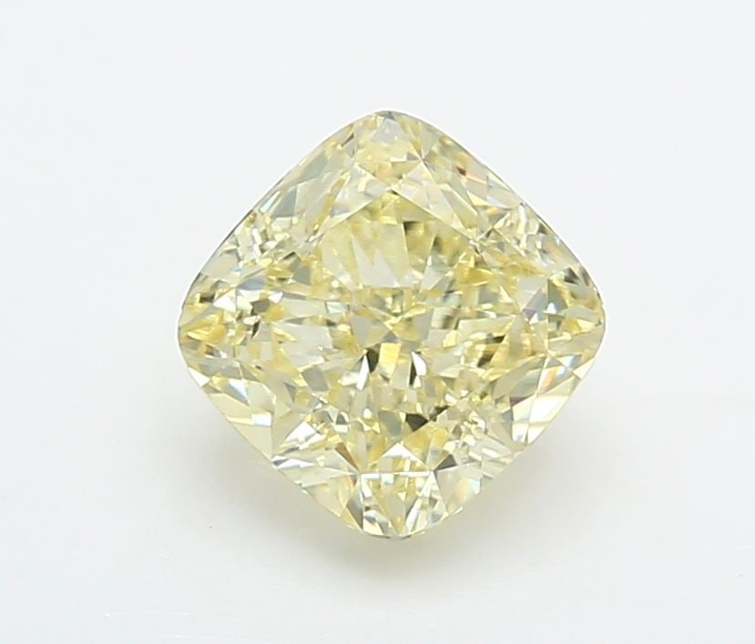 Loose Lab Diamond IGI Cushion Modified 2.04ct Fancy Light Yellow VVS2: Loose Lab Diamond IGI Cushion Modified 2.04ct Fancy Light Yellow VVS2 Loose lab diamond, IGI certified, 2.04ct cushion modified cut, fancy light yellow color, VVS2 clarity, dimensions 6.89L x 6.86W x