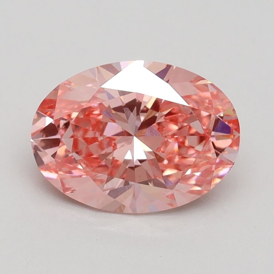 Loose Lab Diamond 1.61ct Fancy Vivid Pink VS1 - IGI Oval: Loose Lab Diamond 1.61ct Fancy Vivid Pink VS1 - IGI Oval Loose Lab Diamond IGI Oval 1.61ct, featuring Fancy Vivid Pink color and VS1 clarity, certified by IGI, with excellent polish and symmetry. Meas