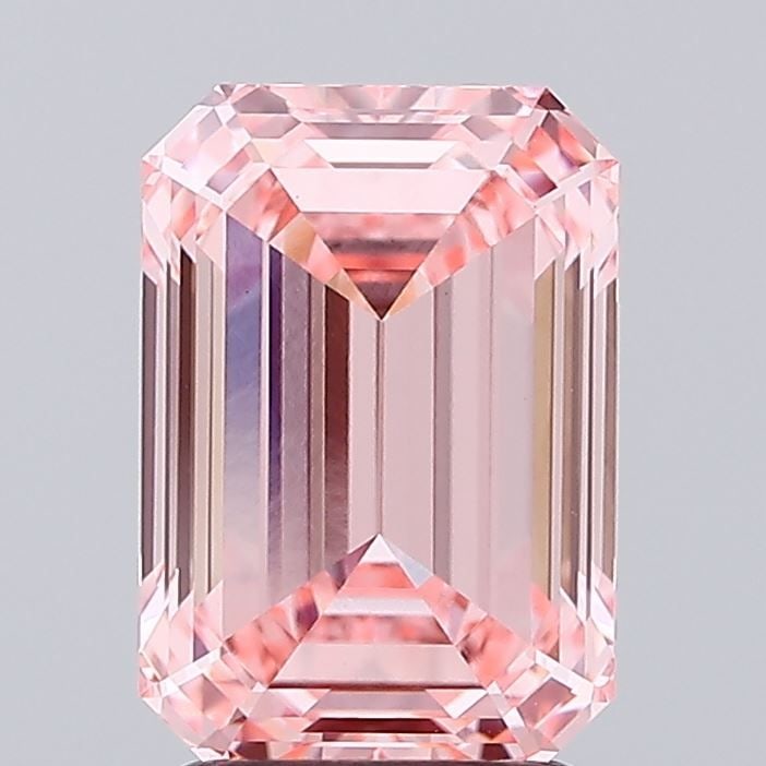 Loose Lab Diamond IGI Emerald 2.57ct Fancy Vivid Pink VVS2: Loose Lab Diamond IGI Emerald 2.57ct Fancy Vivid Pink VVS2 Loose lab-grown diamond, 2.57ct Emerald, Fancy Vivid Pink, VVS2 clarity, IGI certified, measurements: 9.29L x 6.42W x 4.27H. Item Specifics: