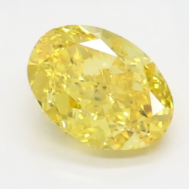 Loose Lab Diamond IGI Oval 1.06ct Fancy Vivid Yellow VVS2: Loose Lab Diamond IGI Oval 1.06ct Fancy Vivid Yellow VVS2 Loose Lab Diamond IGI Oval, 1.06ct, Fancy Vivid Yellow color, VVS2 clarity, showcasing very good polish and excellent symmetry. Certified by I