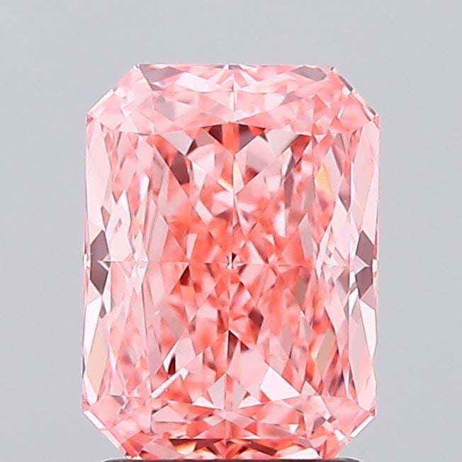 Loose Lab Diamond IGI Radiant 2.05ct Fancy Vivid Pink VVS1: Loose Lab Diamond IGI Radiant 2.05ct Fancy Vivid Pink VVS1 Loose Lab Diamond IGI Radiant 2.05ct Fancy Vivid Pink VVS1, featuring excellent polish and symmetry, measures 8.43L x 6.16W x 4.19H,