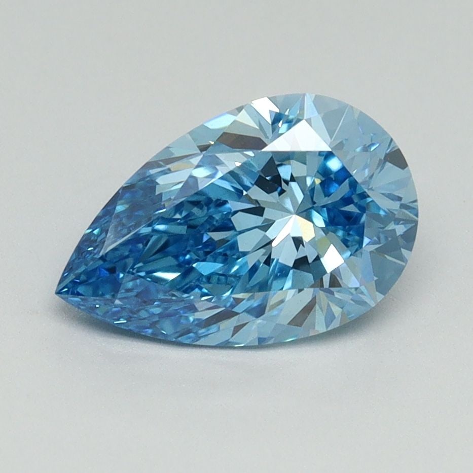 Loose Lab Diamond IGI Pear 1.61ct Fancy Vivid Blue VS1: Loose Lab Diamond IGI Pear 1.61ct Fancy Vivid Blue VS1 Loose Lab Diamond IGI Pear, 1.61ct, Color Fancy Vivid Blue, Clarity VS1, with excellent polish and symmetry. Certified by IGI, measuring 9.99L x