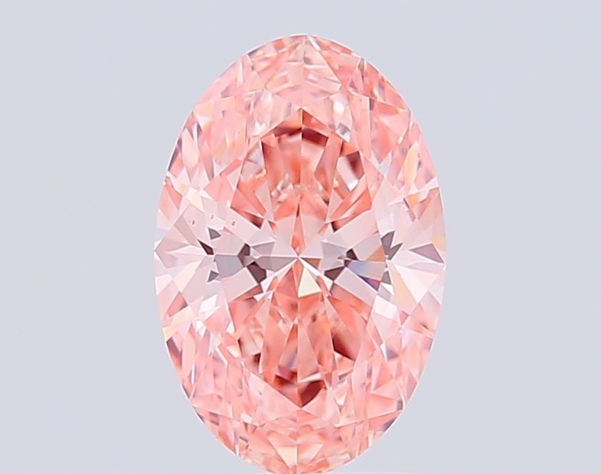 Loose Lab Diamond IGI Oval 2.0ct Fancy Vivid Pink VS1: Loose Lab Diamond IGI Oval 2.0ct Fancy Vivid Pink VS1 Loose Lab Diamond IGI Oval, 2.0 carats, Fancy Vivid Pink, VS1 clarity, featuring very good polish and excellent symmetry, measuring 10.6L x 6.97W