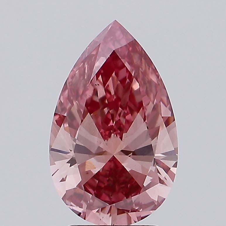Loose Lab Diamond IGI Pear 3.0ct Fancy Vivid Pink VS2: Loose Lab Diamond IGI Pear 3.0ct Fancy Vivid Pink VS2 Loose Lab Diamond IGI certified, 3.0ct pear shape, fancy vivid pink color, clarity VS2, featuring very good polish and excellent symmetry, measuri