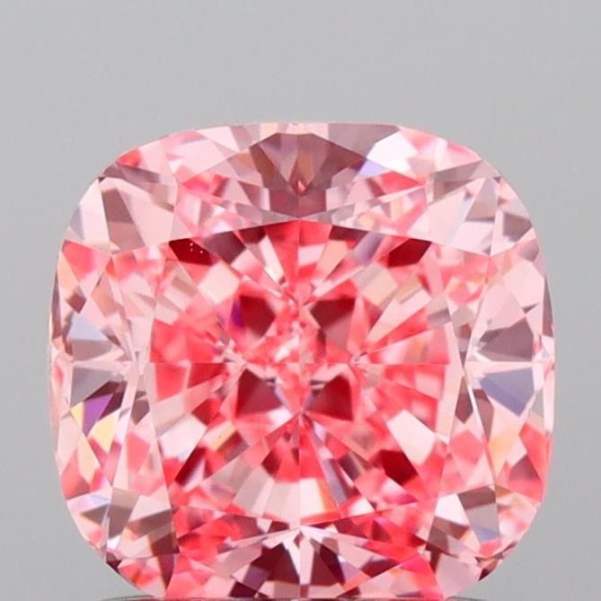 Loose Lab Diamond IGI Cushion Modified 1.45ct Fancy Vivid Pink VVS2: Loose Lab Diamond IGI Cushion Modified 1.45ct Fancy Vivid Pink VVS2 Loose lab-grown diamond IGI certified, 1.45ct, cushion modified cut, fancy vivid pink, VVS2 clarity, with excellent polish and symme