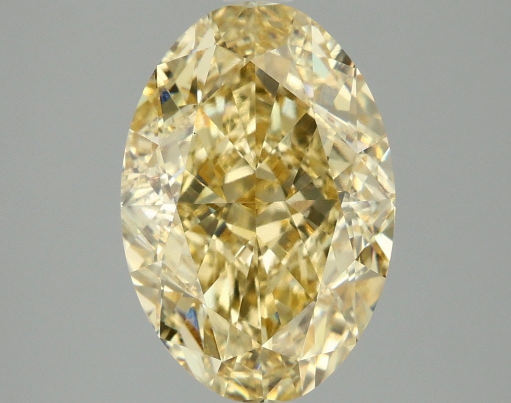 Loose Lab Diamond 4.04ct Fancy Intense Yellow VVS2 - IGI Oval: Loose Lab Diamond 4.04ct Fancy Intense Yellow VVS2 - IGI Oval Loose lab-grown diamond, IGI certified, 4.04 carats, oval cut, fancy intense yellow color, clarity VVS2, featuring excellent polish and sy