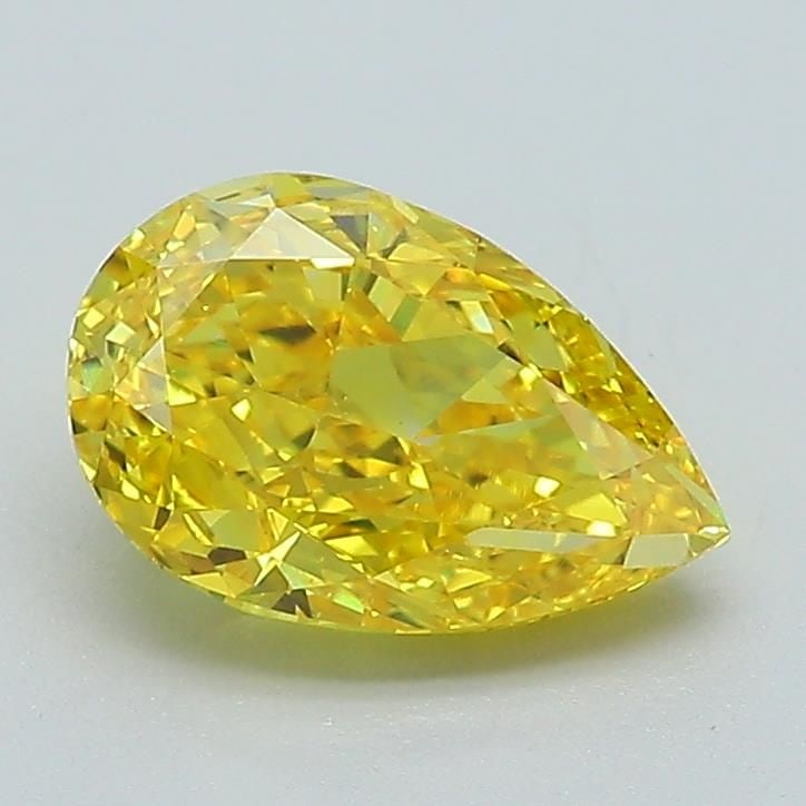 Loose Lab Diamond IGI Pear 1.36ct Fancy Vivid Yellow VS1: Loose Lab Diamond IGI Pear 1.36ct Fancy Vivid Yellow VS1 Loose lab-grown diamond of 1.36ct, pear cut, fancy vivid yellow color, VS1 clarity, featuring measurements of 8.83L x 5.67W x 3.67H, and certif