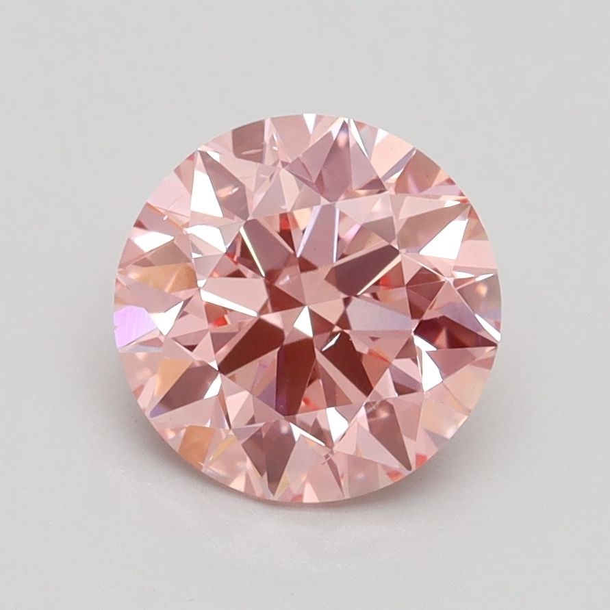 Loose Lab Diamond IGI Round 1.7ct Fancy Vivid Pink VS2: Loose Lab Diamond IGI Round 1.7ct Fancy Vivid Pink VS2 Loose Lab Diamond weighing 1.7ct, IGI certified, featuring a round cut, fancy vivid pink color, and clarity VS2; dimensions are 7.53L x 7.59W x 4