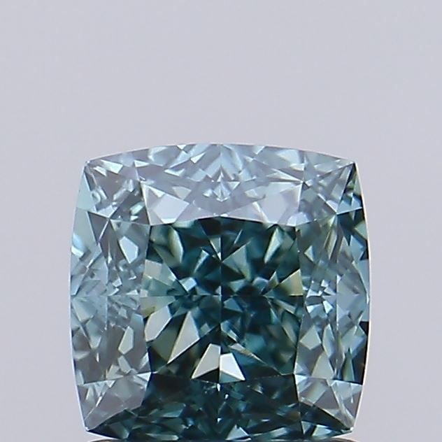Loose Lab Diamond IGI Cushion Modified 1.06ct Fancy Vivid Green VVS2: Loose Lab Diamond IGI Cushion Modified 1.06ct Fancy Vivid Green VVS2 Loose lab-grown diamond weighing 1.06ct with a cushion modified cut, fancy vivid green color, and VVS2 clarity; certified by IGI. I