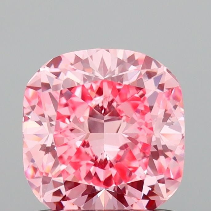 Loose Lab Diamond 1.02ct Fancy Vivid Pink VVS2 - IGI Cushion Modified: Loose Lab Diamond 1.02ct Fancy Vivid Pink VVS2 - IGI Cushion Modified Loose Lab Diamond IGI Cushion Modified, 1.02ct, Fancy Vivid Pink, VVS2 clarity with EX polish and symmetry, measurements 5.89L x 5