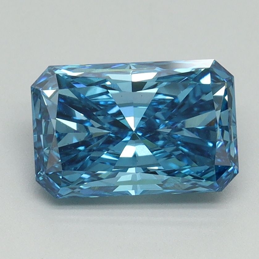 Loose Lab Diamond IGI Radiant 1.63ct Fancy Vivid Blue VS2: Loose Lab Diamond IGI Radiant 1.63ct Fancy Vivid Blue VS2 Loose Lab Diamond IGI Radiant, weighing 1.63ct, in a Fancy Vivid Blue color and VS2 clarity. This diamond is IGI certified with excellent poli