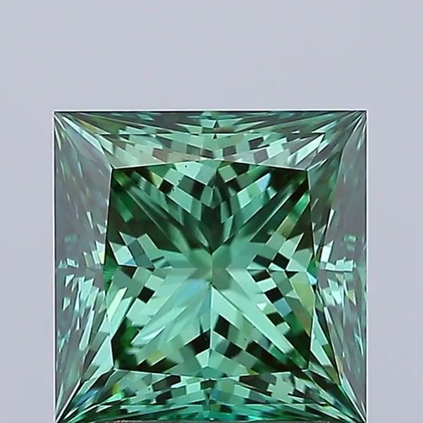 Loose Lab Diamond IGI Princess 2.7ct Fancy Vivid Green VS1 (1 of 1)