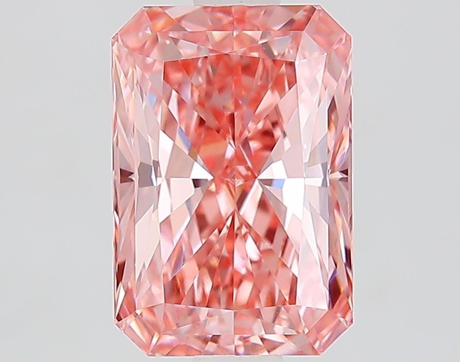 Loose Lab Diamond IGI Radiant 2.02ct Fancy Vivid Pink VVS2: Loose Lab Diamond IGI Radiant 2.02ct Fancy Vivid Pink VVS2 Loose lab-created diamond, IGI certified, 2.02ct, radiant cut, fancy vivid pink color, VVS2 clarity, with excellent polish and symmetry; meas