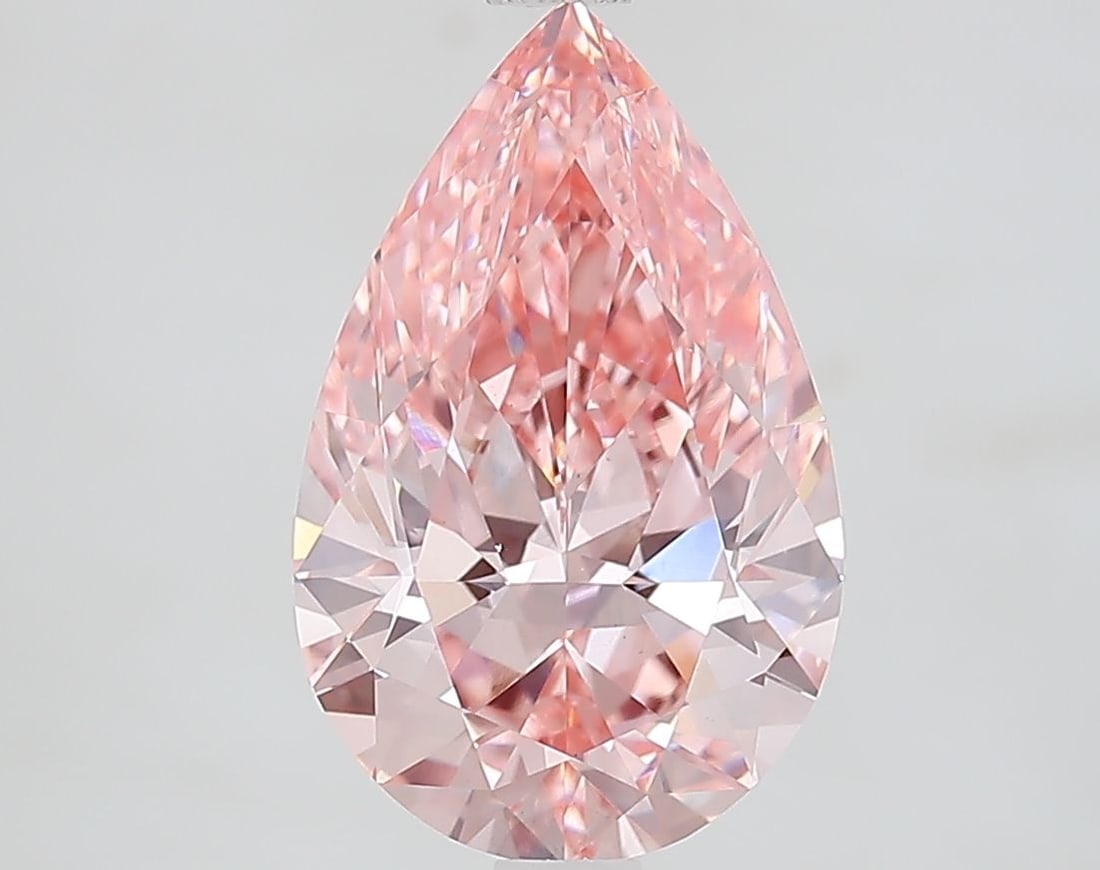 Loose Lab Diamond 3.09ct Fancy Vivid Pink VS1 - IGI Pear: Loose Lab Diamond 3.09ct Fancy Vivid Pink VS1 - IGI Pear Loose Lab Diamond 3.09ct Fancy Vivid Pink VS1 featuring EX Polish and EX Symmetry, measures 12.92L x 8.16W x 4.97H, certified by IGI. Item Spec