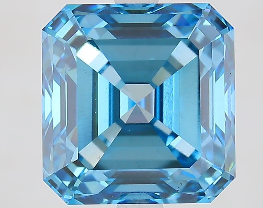 Loose Lab Diamond IGI Asscher 5.0ct Fancy Vivid Blue VS1: Loose Lab Diamond IGI Asscher 5.0ct Fancy Vivid Blue VS1 Loose Lab Diamond IGI Asscher 5.0ct Fancy Vivid Blue VS1, measuring 9.35L x 9.03W x 6.18H, featuring EX polish and symmetry. Item Specifics: So