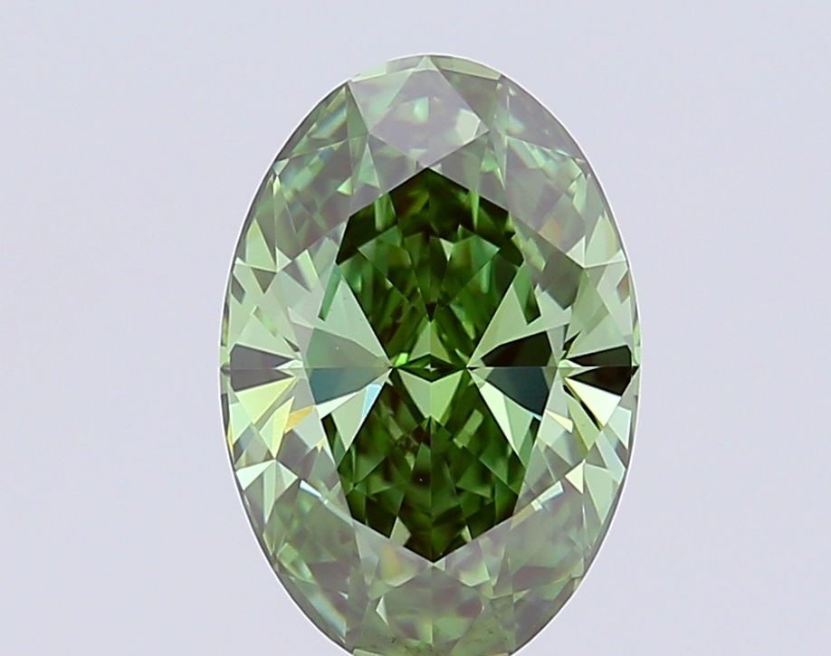 Loose Lab Diamond IGI Oval 2.25ct Fancy Vivid Green VS1: Loose Lab Diamond IGI Oval 2.25ct Fancy Vivid Green VS1 Loose Lab Diamond IGI Oval, 2.25ct with Fancy Vivid Green color and VS1 clarity, features excellent polish and symmetry, with dimensions of 10.7
