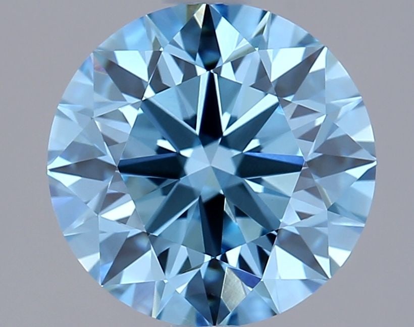 IGI Round 1.49ct Fancy Vivid Blue VVS1 - Ideal Lab Diamond Loose: IGI Round 1.49ct Fancy Vivid Blue VVS1 - Ideal Lab Diamond Loose IGI certified Loose Lab Diamond, Round cut, weighing 1.49ct, Color Fancy Vivid Blue, Clarity VVS1, with dimensions of 7.26L x 7.31W x 4