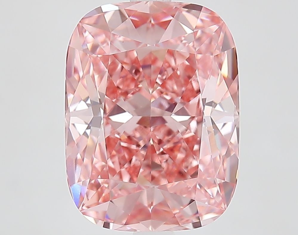 Loose Lab Diamond IGI Cushion Modified 4.53ct Fancy Vivid Pink VVS2: Loose Lab Diamond IGI Cushion Modified 4.53ct Fancy Vivid Pink VVS2 This loose lab-created diamond weighs 4.53ct, features a cushion modified cut, and displays a fancy vivid pink color with VVS2 clari