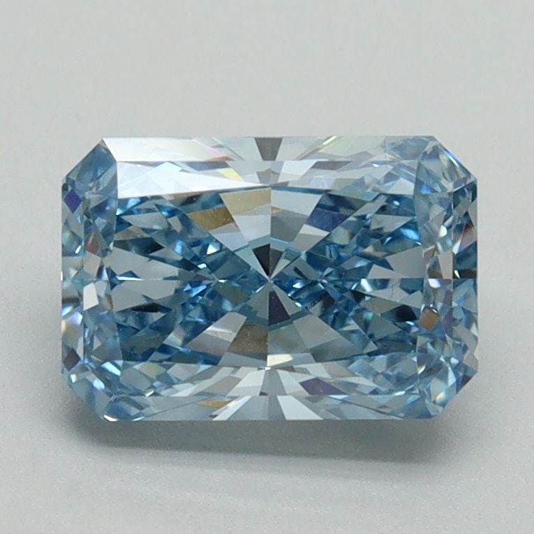 Loose Lab Diamond IGI Radiant 1.61ct Fancy Vivid Blue VS1: Loose Lab Diamond IGI Radiant 1.61ct Fancy Vivid Blue VS1 This loose lab-grown diamond weighs 1.61 carats, showcases a fancy vivid blue color, and has a clarity of VS1. It is certified by IGI with exc