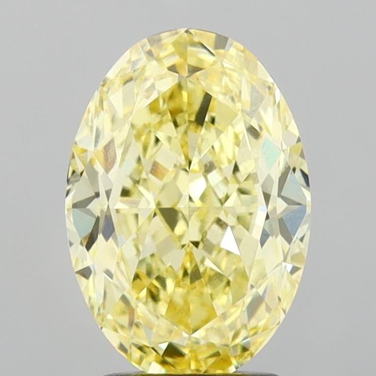 Loose Lab Diamond IGI Oval 3.08ct Fancy Yellow VVS2: Loose Lab Diamond IGI Oval 3.08ct Fancy Yellow VVS2 Loose Lab Diamond IGI certified, weighing 3.08 carats, features an oval shape with Fancy Yellow color and VVS2 clarity. Measurements are 10.82L x