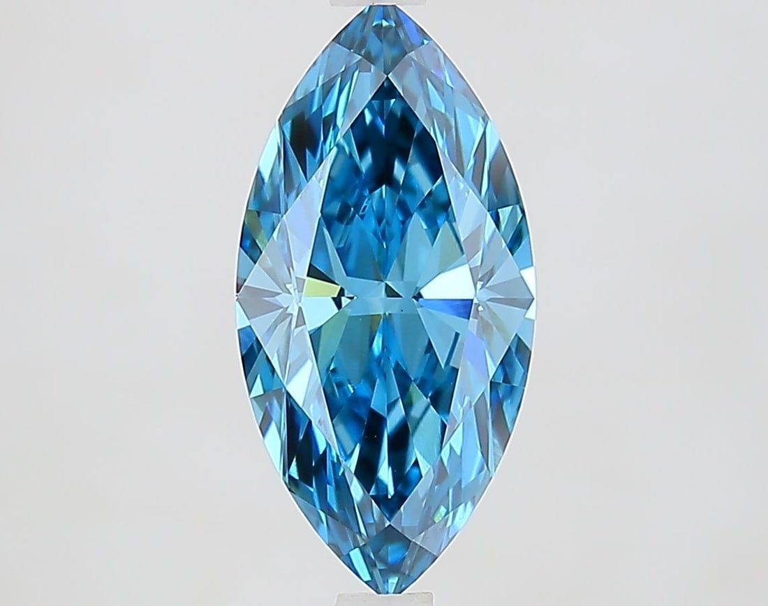 Loose Lab Diamond IGI Marquise 2.05ct Fancy Vivid Blue VVS2 (1 of 1)