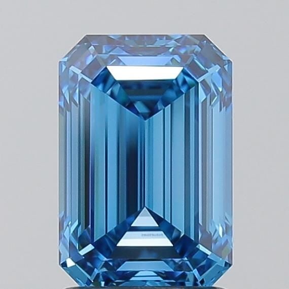 Loose Lab Diamond IGI Emerald 2.05ct Fancy Vivid Blue VVS2: Loose Lab Diamond IGI Emerald 2.05ct Fancy Vivid Blue VVS2 Loose Lab Diamond IGI certified, 2.05ct in Fancy Vivid Blue color, VVS2 clarity, with excellent polish and symmetry, measuring 8.76L x 5.87W