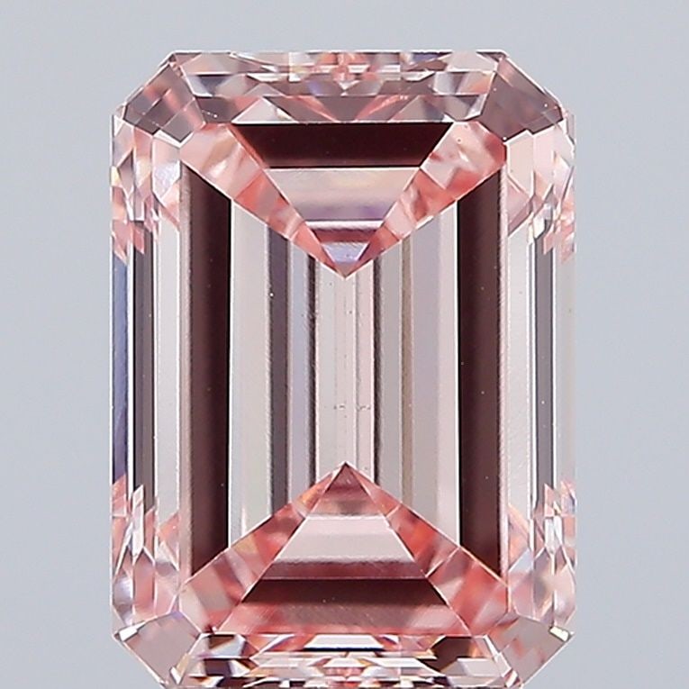 Loose Lab Diamond IGI Emerald 4.17ct Fancy Intense Pink VS1: Loose Lab Diamond IGI Emerald 4.17ct Fancy Intense Pink VS1 Loose lab-grown diamond weighing 4.17ct, Emerald cut, with Fancy Intense Pink color and VS1 clarity, certified by IGI. Measurements are 10.7