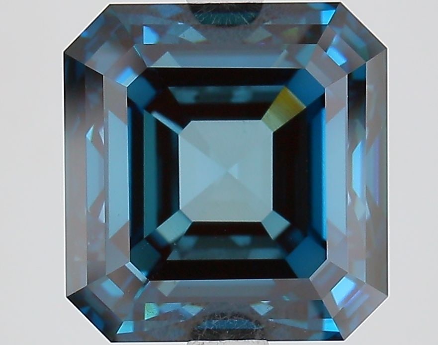 Asscher IGI 4.88ct Fancy Deep Blue VS1 - Loose Lab Diamond: Asscher IGI 4.88ct Fancy Deep Blue VS1 - Loose Lab Diamond Loose lab-grown diamond in Asscher cut, weighing 4.88 carats, with a Fancy Deep Blue color and VS1 clarity; IGI certified. Dimensions are 9.0