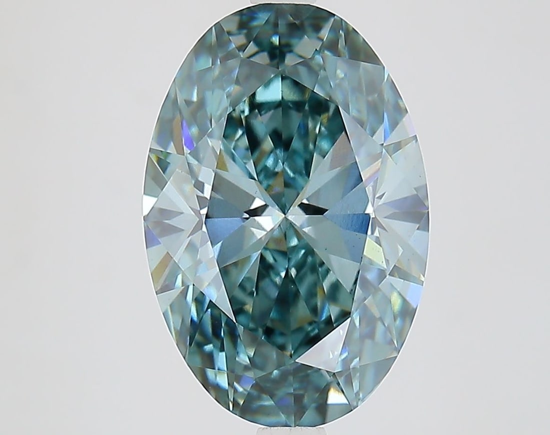 Loose Lab Diamond IGI 4.13ct Fancy Vivid Greenish Blue VS1: Loose Lab Diamond IGI 4.13ct Fancy Vivid Greenish Blue VS1 Loose Lab Diamond IGI 4.13ct Fancy Vivid Greenish Blue VS1 features excellent polish and symmetry, measuring 13.46L x 8.97W x 5.4H mm, certif