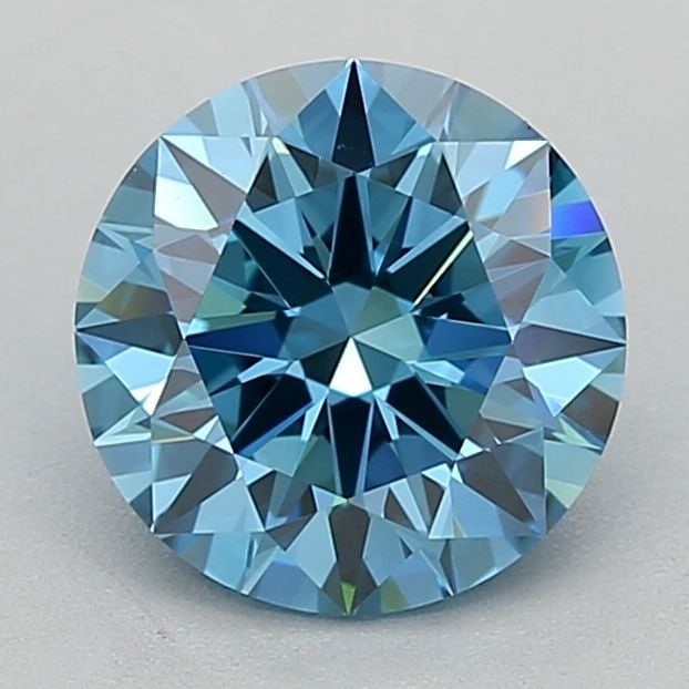 IGI Loose Lab Diamond Round 1.51ct Fancy Vivid Blue VVS1 - Ideal: IGI Loose Lab Diamond Round 1.51ct Fancy Vivid Blue VVS1 - Ideal 1.51ct Fancy Vivid Blue VVS1 loose lab diamond in round ideal cut, IGI certified, excellent polish and symmetry, dimensions 7.38L x 7.4