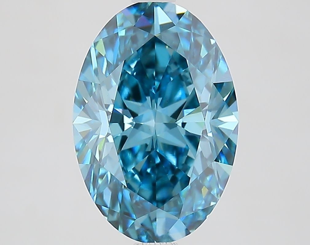 Loose Lab Diamond IGI Oval 3.11ct Fancy Vivid Blue VS1: Loose Lab Diamond IGI Oval 3.11ct Fancy Vivid Blue VS1 Loose lab diamond of 3.11ct, oval shape, fancy vivid blue color, clarity VS1, certified by IGI, with excellent polish and symmetry. Item Specific