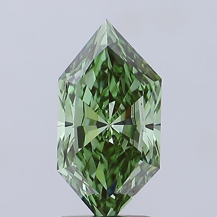 Loose Lab Diamond IGI Hexagonal 2.18ct Fancy Vivid Green VS1: Loose Lab Diamond IGI Hexagonal 2.18ct Fancy Vivid Green VS1 This 2.18ct Loose Lab Diamond features a hexagonal cut with Fancy Vivid Green color and VS1 clarity, certified by IGI, measuring 12.8L x