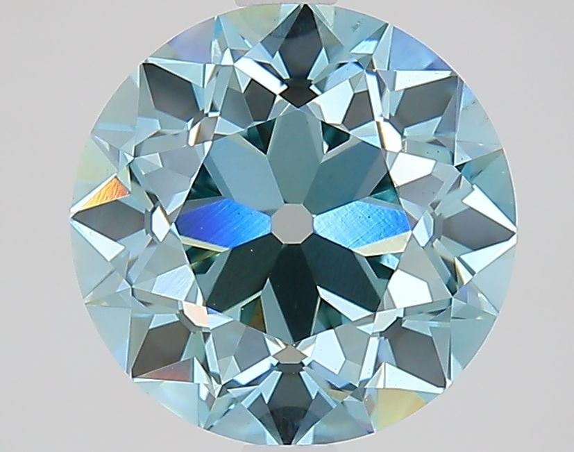 Loose Lab Diamond 3.58ct Fancy Vivid Blue VS2 - IGI European Cut: Loose Lab Diamond 3.58ct Fancy Vivid Blue VS2 - IGI European Cut This 3.58ct Loose Lab Diamond features a European cut with Fancy Vivid Blue color and VS2 clarity, certified by IGI, measuring 9.47L x