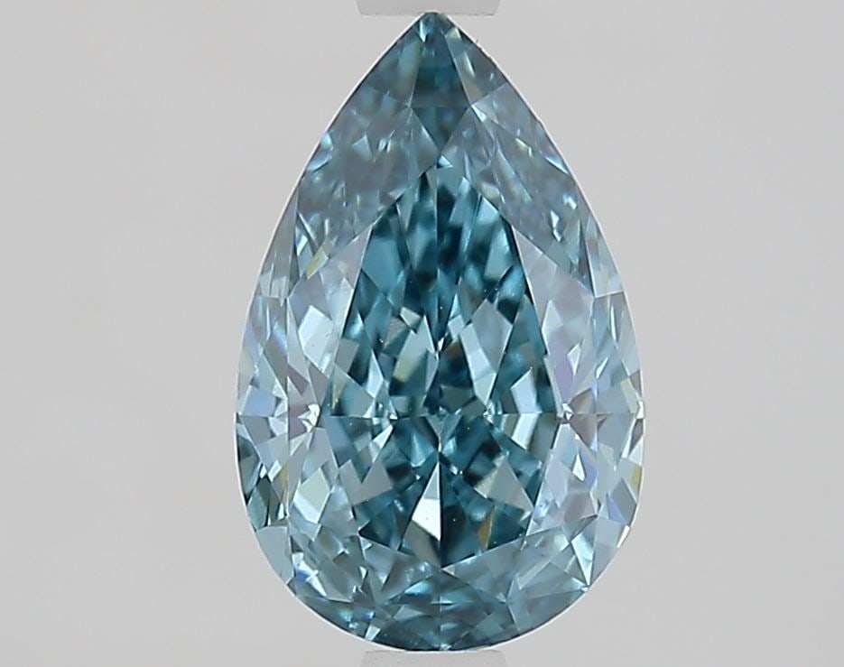 Loose Lab Diamond IGI Pear 1.79ct Fancy Vivid Blue VVS2: Loose Lab Diamond IGI Pear 1.79ct Fancy Vivid Blue VVS2 Loose Lab Diamond IGI Pear weighing 1.79ct, with Fancy Vivid Blue color and VVS2 clarity. It has excellent polish and symmetry, and measures 9.9