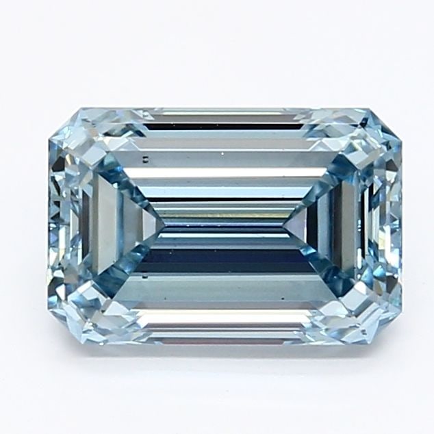 Loose Lab Diamond IGI Emerald 1.62ct Fancy Intense Blue VS2: Loose Lab Diamond IGI Emerald 1.62ct Fancy Intense Blue VS2 Loose lab-grown diamond, 1.62ct, IGI certified, emerald cut, fancy intense blue color, clarity VS2, with excellent polish and symmetry. Meas