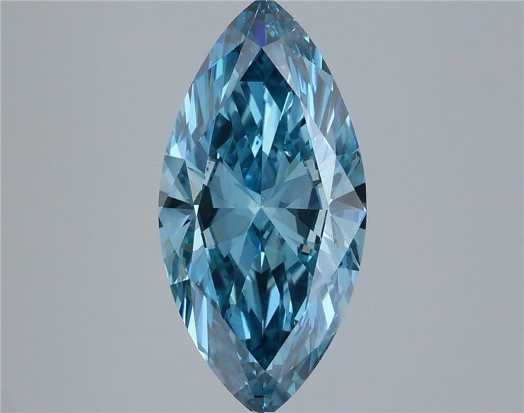 Marquise IGI 4.27ct Fancy Vivid Blue VS1 - Loose Lab Diamond: Marquise IGI 4.27ct Fancy Vivid Blue VS1 - Loose Lab Diamond This is a loose lab-grown Marquise diamond weighing 4.27 ct with a Fancy Vivid Blue color and VS1 clarity, featuring excellent polish and v