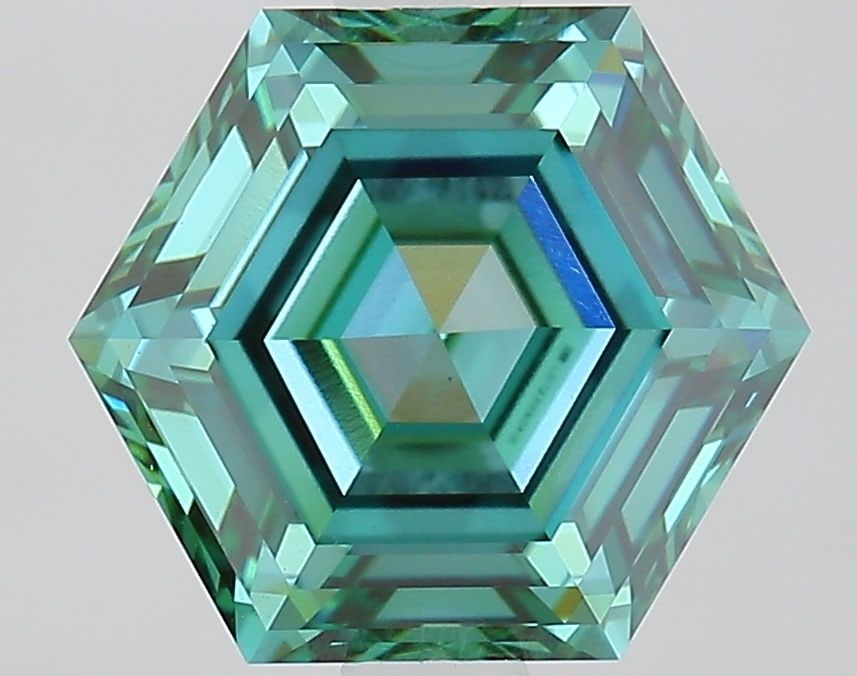 Loose Lab Diamond IGI Hexagonal 2.11ct Fancy Vivid Green VVS2 (1 of 1)